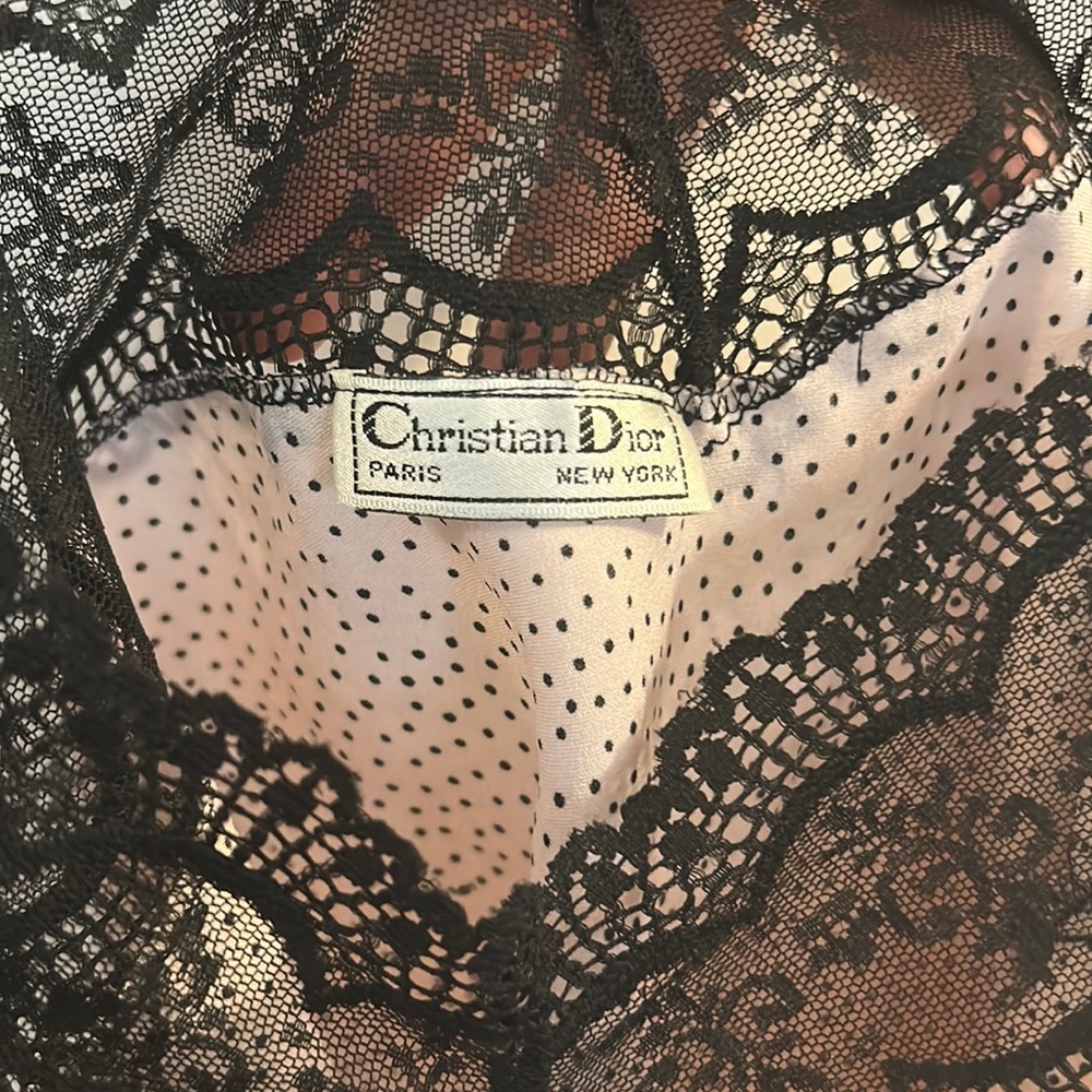 RARE Vintage Christian Dior Black & Pink Satin Lace Bodysuit/Teddy Y2K Medium